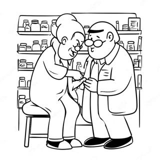 Friendly Pharmacist Assisting Patient Coloring Page 120146-54953