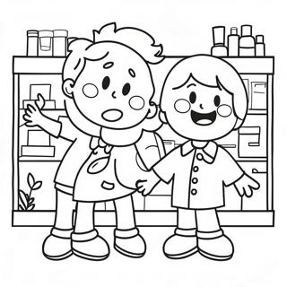 Happy Kids At The Pharmacy Coloring Page 120148-54963