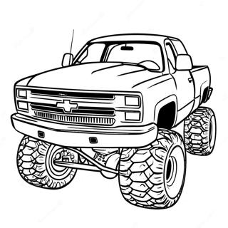 Custom Lifted Chevy Truck Coloring Page 120171-54974