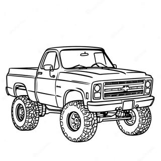 Lifted Chevy Truck With Off Road Tires Coloring Page 120172 54979