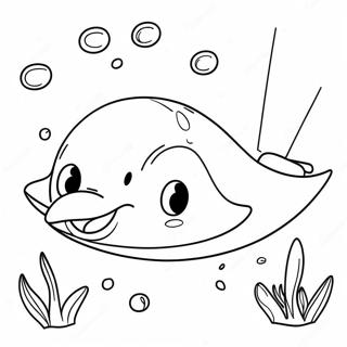 Cute Stingray Swimming Coloring Page 120426-55172
