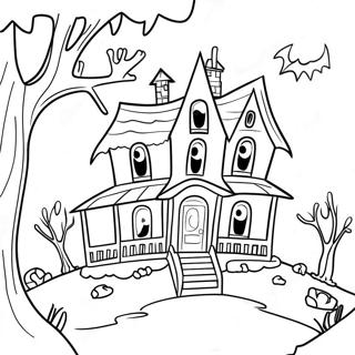 Spooky Monster House Coloring Page 120579-55289