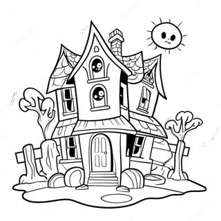 Spooky Monster House Coloring Page 120579-55290