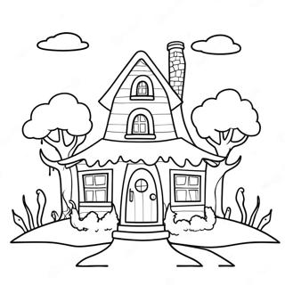 Funny Monster House Coloring Page 120582-55304