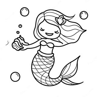 Elegant Black Mermaid Underwater Coloring Page 120604-55309