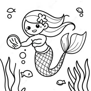 Elegant Black Mermaid Underwater Coloring Page 120604-55311