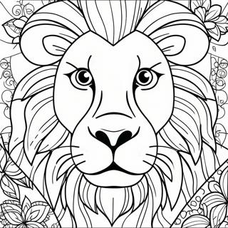 Lion Face Coloring Page 120681-55368