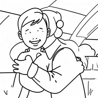 Emotional Goodbye Hug Coloring Page 120812-55670