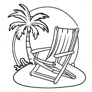 Relaxing Beach Chair With Palm Tree Coloring Page 120837-55502