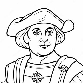 Christopher Columbus With A Compass Coloring Page 120915-55749
