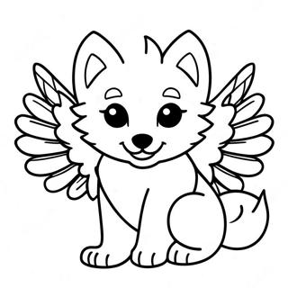 Baby Wolf With Wings Coloring Pages