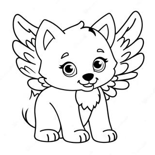 Baby Wolf With Wings Coloring Page 120937-55755