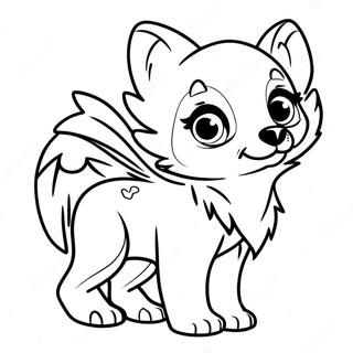 Majestic Baby Wolf With Feathered Wings Coloring Page 120939-55761