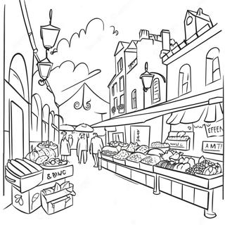 Colorful French Market Scene Coloring Page 120966-55598