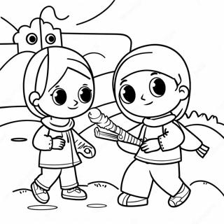 Palestinian Children Playing Coloring Page 120990-55613