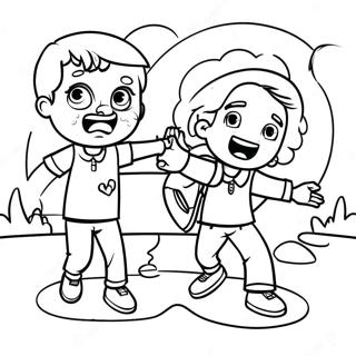 Palestinian Children Playing Coloring Page 120990-55616