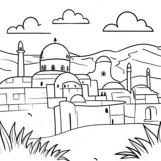 Beautiful Palestinian Landscape Coloring Page 120991-55617