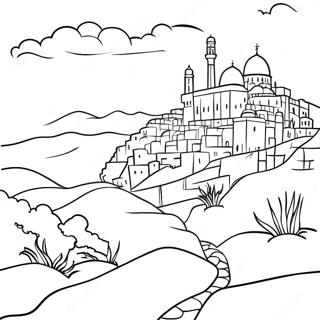 Beautiful Palestinian Landscape Coloring Page 120991-55618