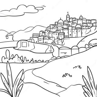 Beautiful Palestinian Landscape Coloring Page 120991-55619