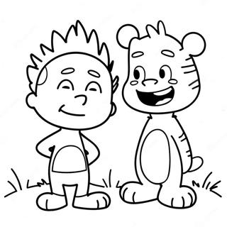 Funny Calvin And Hobbes Coloring Page 121040 55842