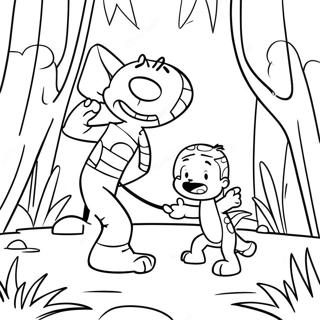 Calvin And Hobbes Exploring The Jungle Coloring Page 121042 55852