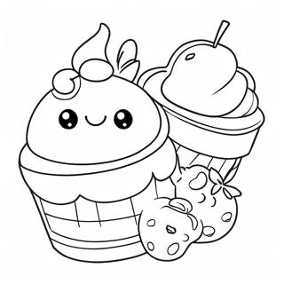 Cute Dessert Coloring Pages