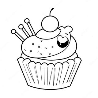 Adorable Cupcake Coloring Page 121141-55917