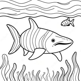 Ferocious Tiger Shark Swimming Coloring Page 121166-55937