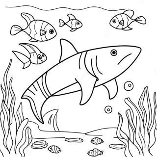 Majestic Tiger Shark Underwater Scene Coloring Page 121168 55945