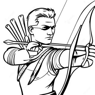 Hawkeye With Bow And Arrow Coloring Page 121192-55957