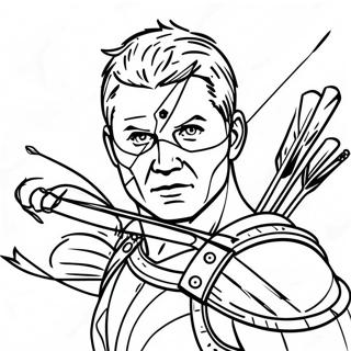 Hawkeye With Bow And Arrow Coloring Page 121192-55958