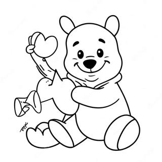 Winnie The Pooh Giving A Heart Coloring Page 121271-56002