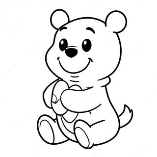 Winnie The Pooh Holding A Colorful Heart Coloring Page 121273-56012