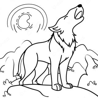 Majestic Wolf Howling At The Moon Coloring Page 12176-2316