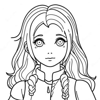 Long Hair Anime Girl Coloring Pages