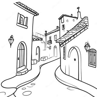 Charming Spanish Village Coloring Page 121811-56423