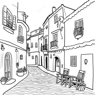Charming Spanish Village Coloring Page 121811-56424