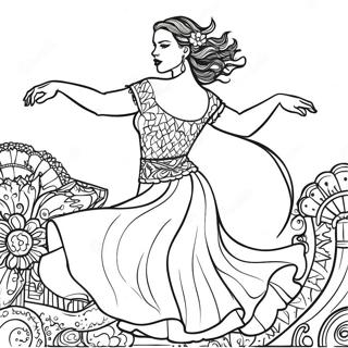 Vibrant Flamenco Dancer Coloring Page 121812-56427