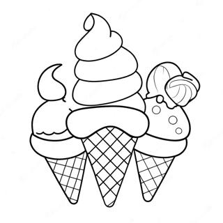 Colorful Ice Cream Cones Coloring Page 121912 56501