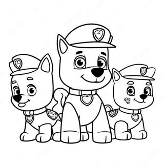 Adorable Paw Patrol Team Hearts Coloring Page 122042-56608