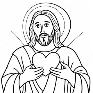 Jesus Holding A Heart Coloring Page 122068 56625