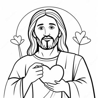 Jesus Holding A Heart Coloring Page 122068 56626