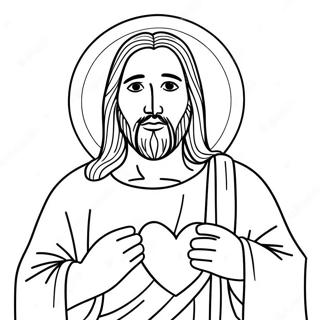 Jesus Holding A Heart Coloring Page 122068 56627