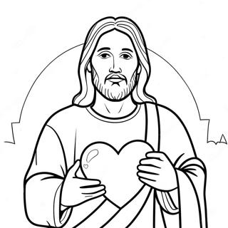 Jesus Holding A Heart Coloring Page 122068 56628