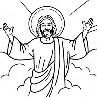 Happy Jesus With Open Arms Coloring Page 122069 56631