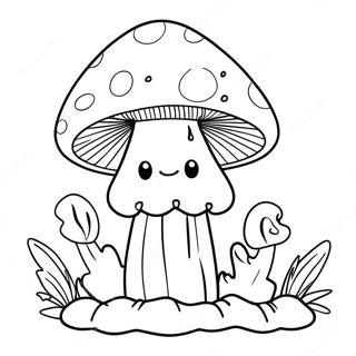 Whimsical Mushroom Gnome Coloring Page 122092-56637