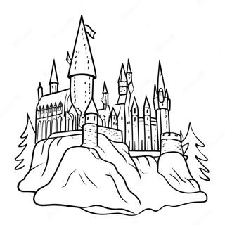 Hogwarts Castle Christmas Coloring Page 122143-56677