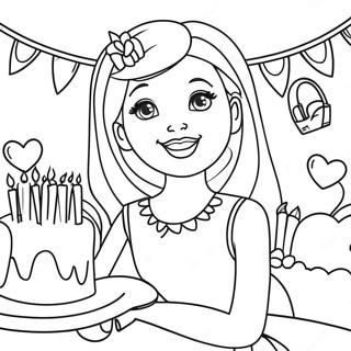 Barbie Birthday Celebration Coloring Page 122193-56769