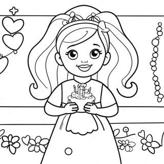 Barbie Birthday Celebration Coloring Page 122193-56770