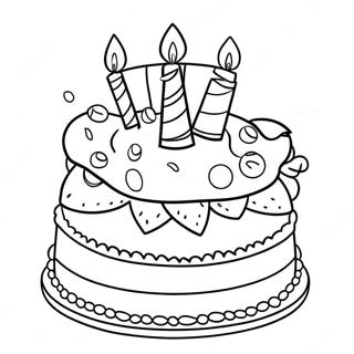 Sparkling Barbie Birthday Cake Coloring Page 122194 56718